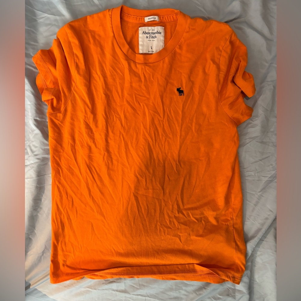 Abercrombie & Fitch Men's Orange T-Shirt